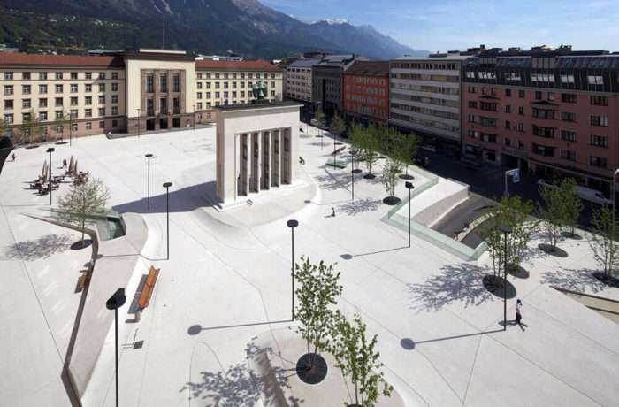 Eduard-Wallnöfer-Platz (Landhausplatz), Innsbruck, Austria, LAAC Architekten, Stiefel & Company Architects